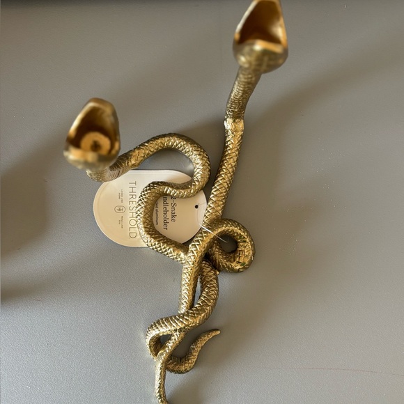 Gold Two headed Snaked Taper Candle Stand Holder -NWTS - Threshold - Picture 11 of 13